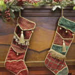 A fireplace mantle with Christmas decorations